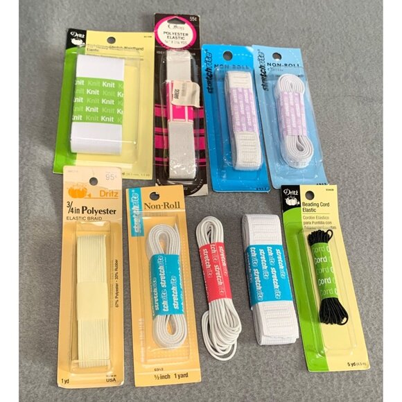 Assorted Elastic & Waistband Lot - Dritz & Stretchrite - 9 Packs - Various Sizes - Picture 6 of 6